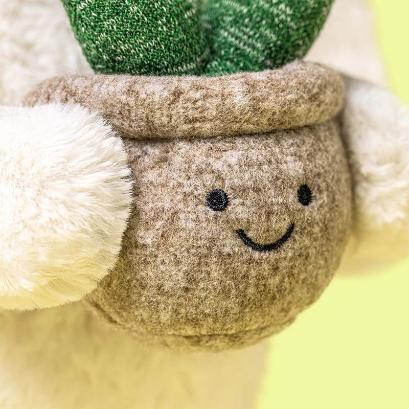 Bashful Cream Bunny With Plant by Jellycat - Image 5