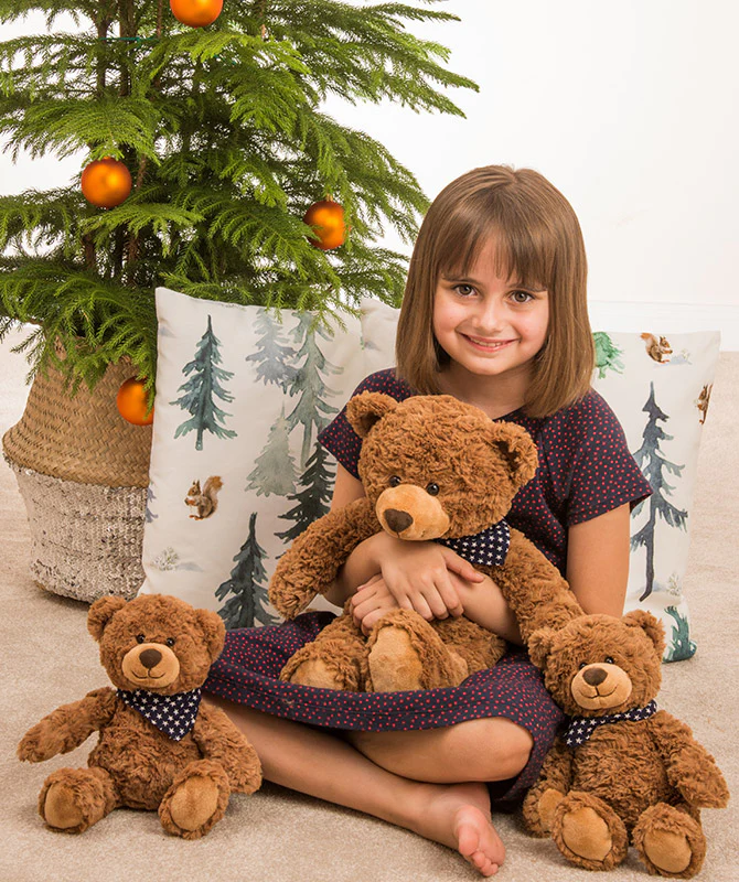 Brown teddy bear with star print scarf by Teddy Hermann - Image 3