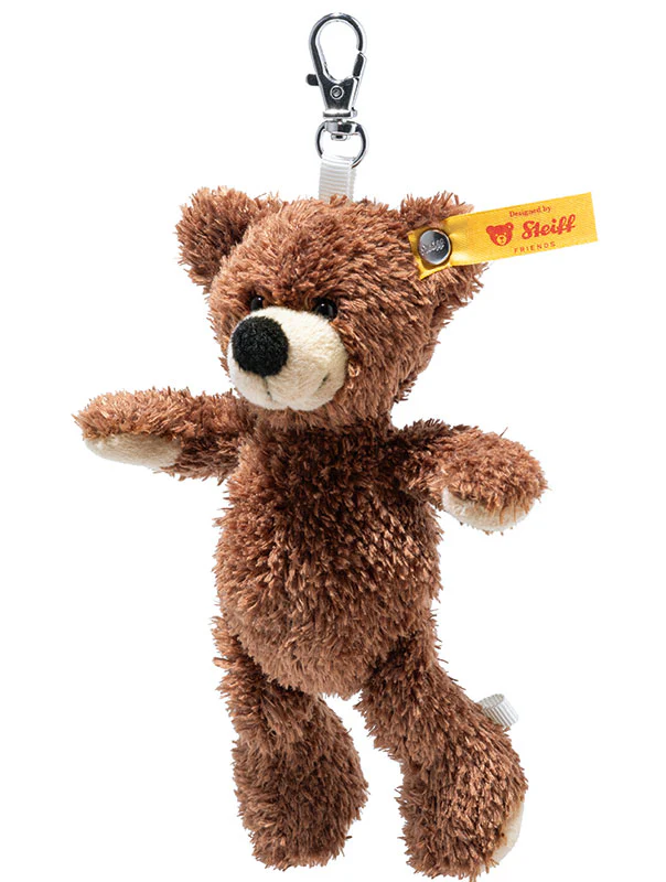 Chocolate Brown Fynn Teddy Bear Keyring by Steiff - 12cm - Image 2