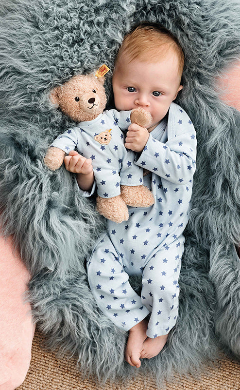 Pyjama Teddy Bear by Steiff - blue - 25cm - Image 2